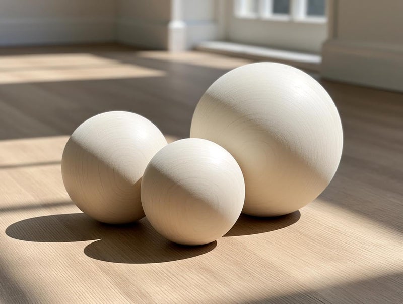 CYS EXCEL 3.5" Decorative Wood Ball (2 PCS) | Natural Round Unfinished Wood Sphere | DIY Arts & Crafts Wooden Balls - Image 5